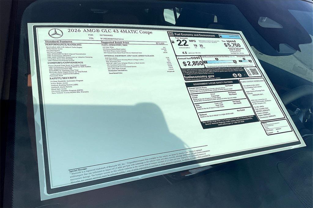 new 2026 Mercedes-Benz AMG GLC 43 car, priced at $78,865