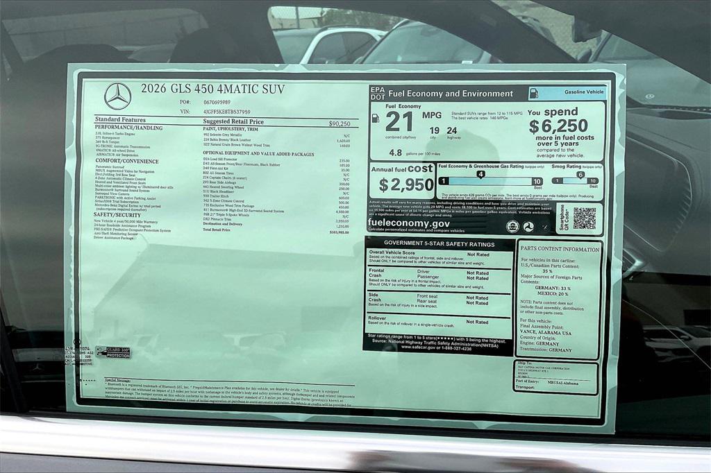 new 2026 Mercedes-Benz GLS 450 car, priced at $103,985
