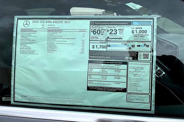 new 2025 Mercedes-Benz GLE 450e car, priced at $76,885