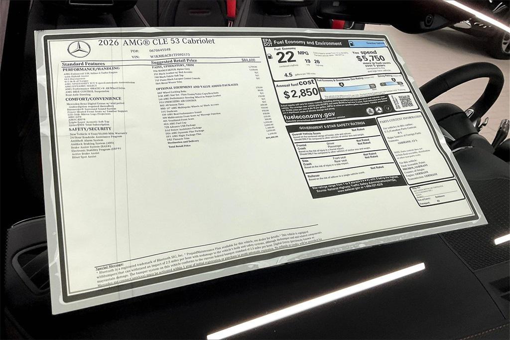 new 2026 Mercedes-Benz AMG CLE 53 car, priced at $99,480