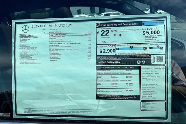 new 2025 Mercedes-Benz GLE 350 car, priced at $71,475