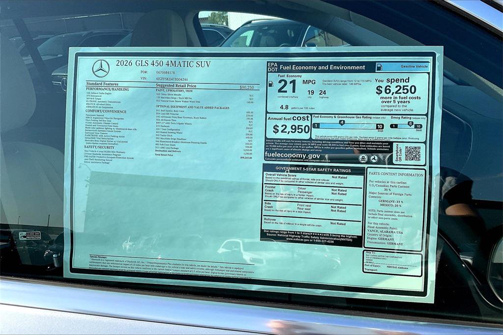 new 2026 Mercedes-Benz GLS 450 car, priced at $98,265