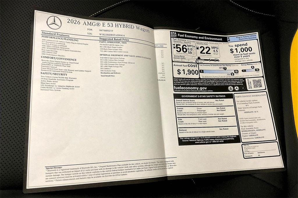 new 2026 Mercedes-Benz AMG E 53 car, priced at $120,450