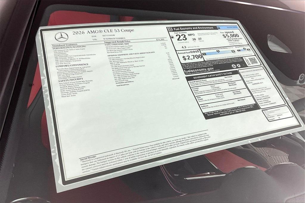 new 2026 Mercedes-Benz AMG CLE 53 car, priced at $95,375