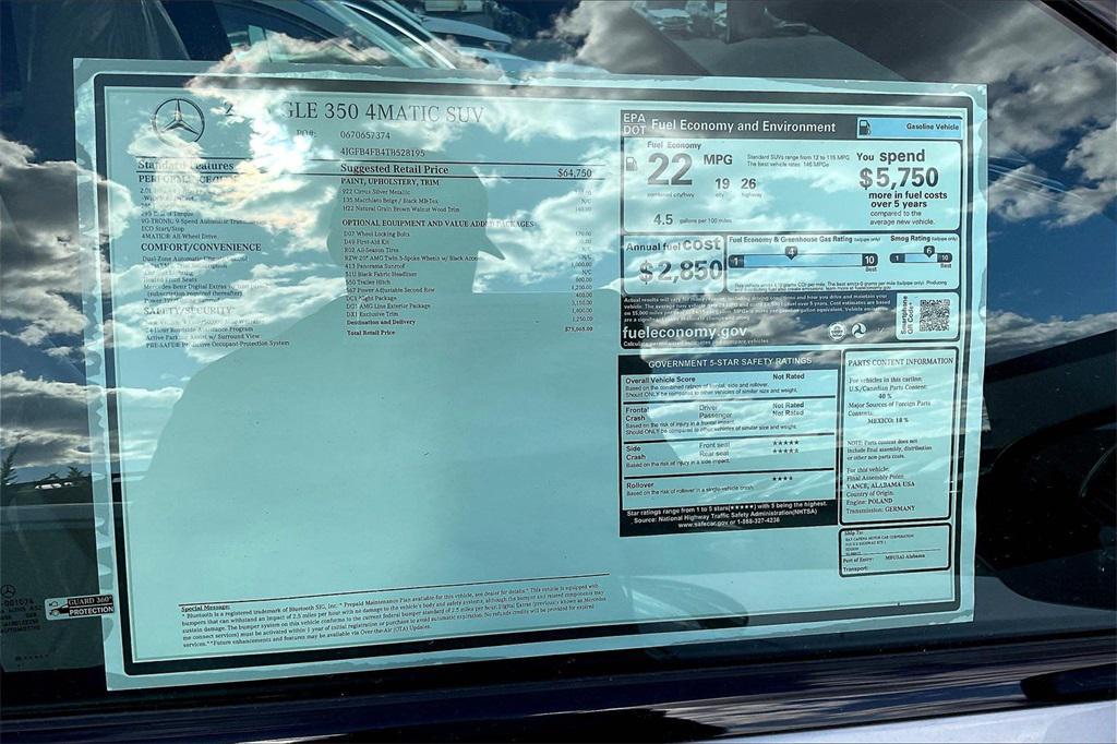 new 2026 Mercedes-Benz GLE 350 car, priced at $75,065