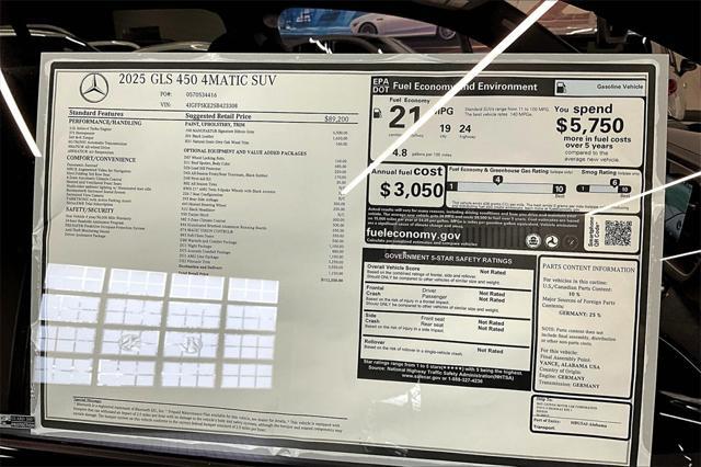new 2025 Mercedes-Benz GLS 450 car, priced at $112,550