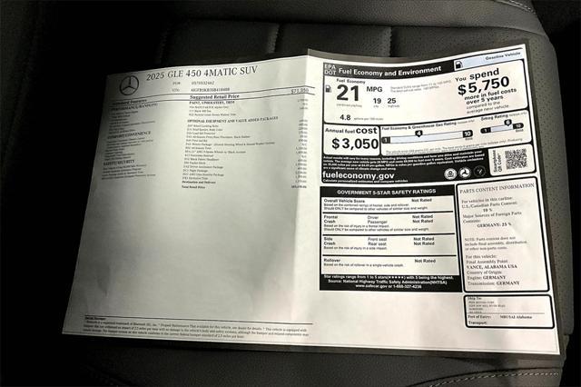 new 2025 Mercedes-Benz GLE 450 car, priced at $85,630