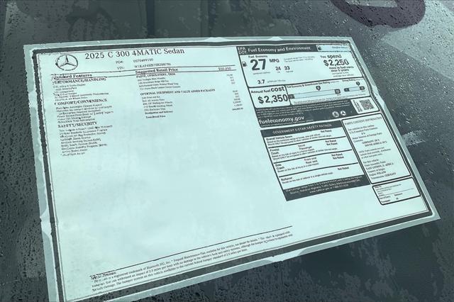 new 2025 Mercedes-Benz C-Class car, priced at $54,885