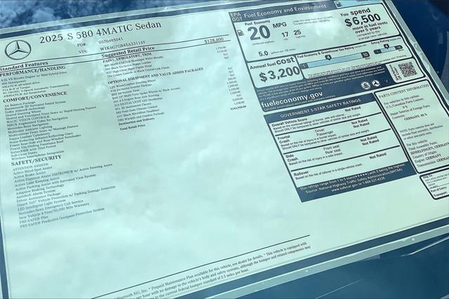 new 2025 Mercedes-Benz S-Class car, priced at $143,950