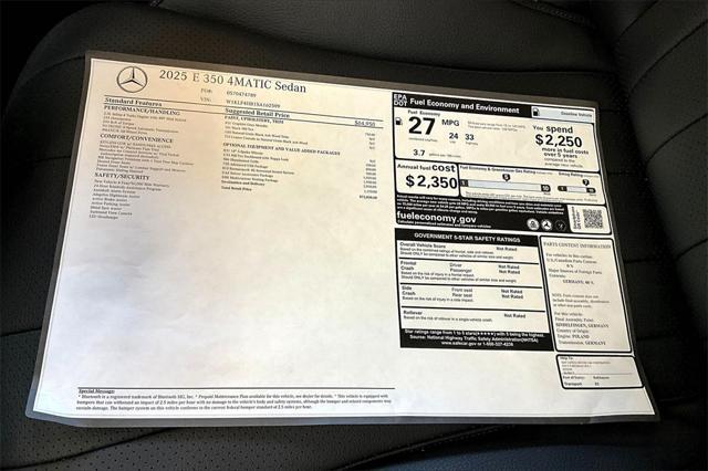 new 2025 Mercedes-Benz E-Class car, priced at $73,830
