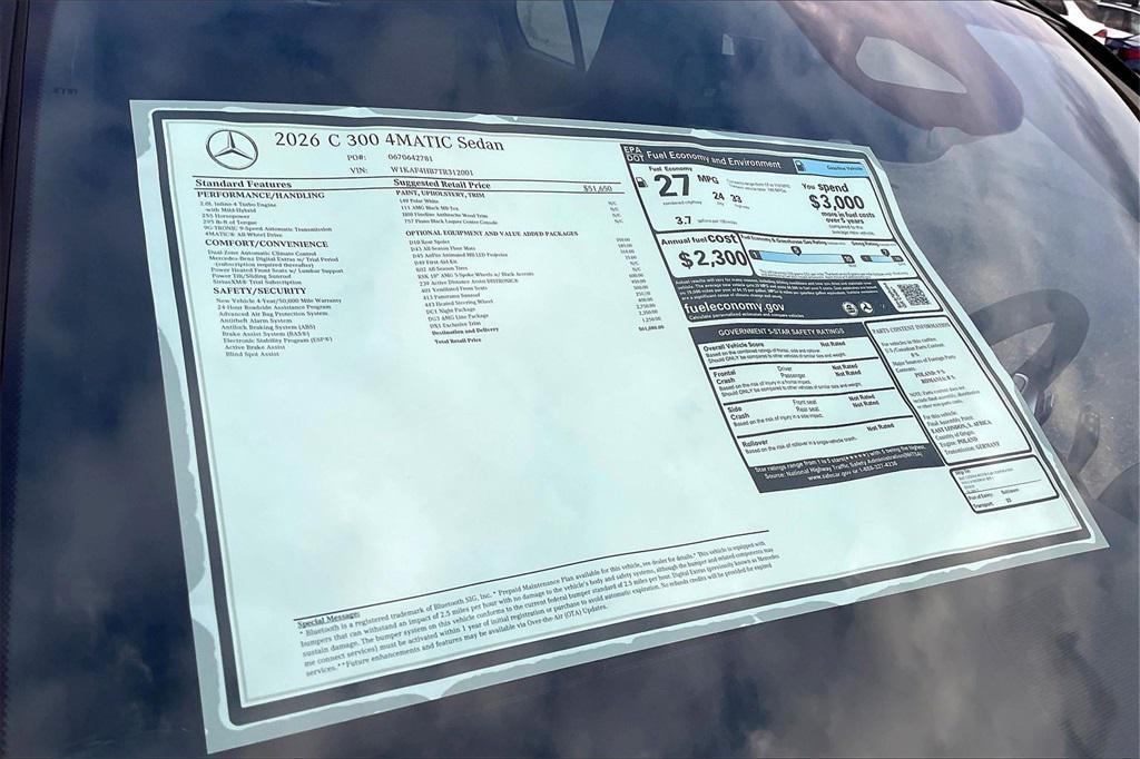 new 2026 Mercedes-Benz C-Class car, priced at $61,080