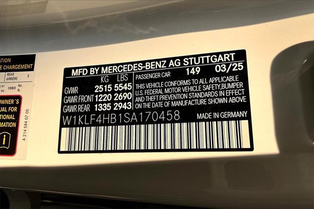 new 2025 Mercedes-Benz E-Class car, priced at $69,985