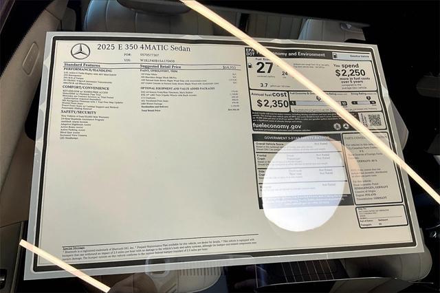 new 2025 Mercedes-Benz E-Class car, priced at $69,985
