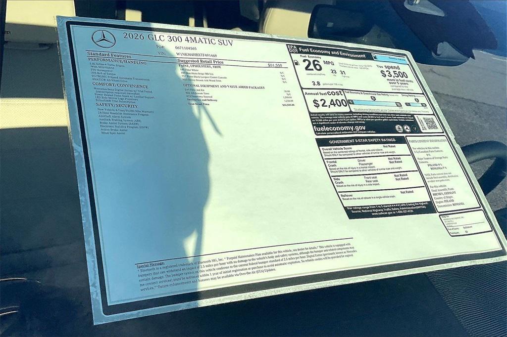 new 2026 Mercedes-Benz GLC 300 car, priced at $54,335