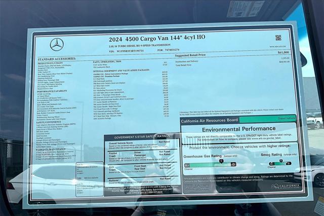 new 2024 Mercedes-Benz Sprinter 4500 car, priced at $68,981