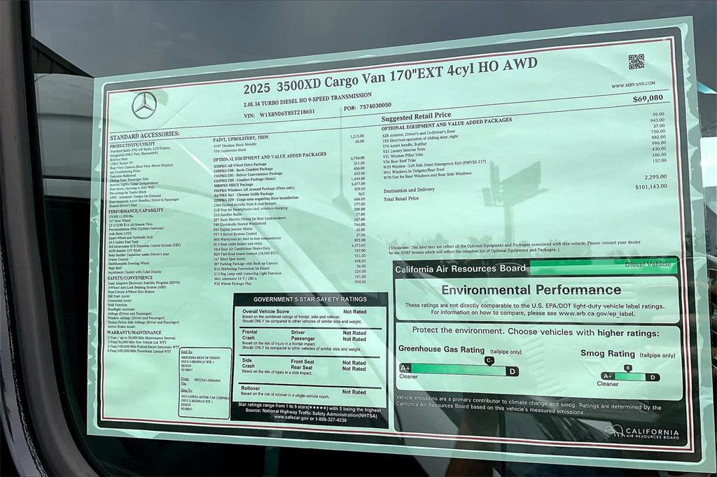 new 2025 Mercedes-Benz Sprinter 3500XD car, priced at $101,143