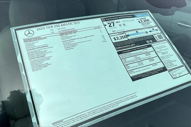 new 2025 Mercedes-Benz GLB 250 car, priced at $49,595