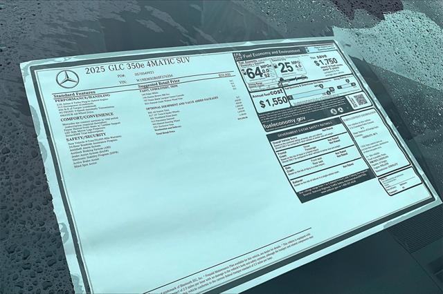new 2025 Mercedes-Benz GLC 350e car, priced at $65,550