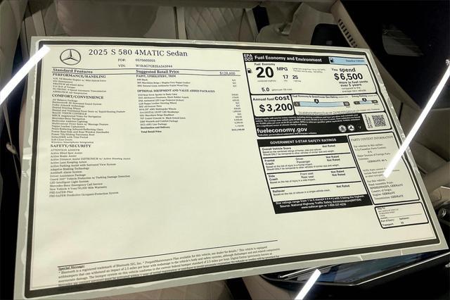 new 2025 Mercedes-Benz S-Class car, priced at $141,930