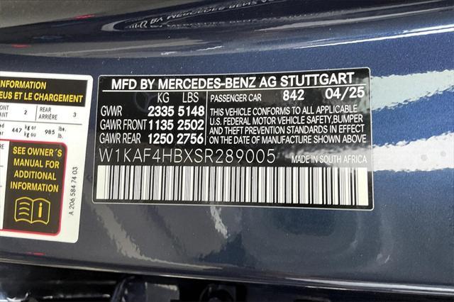 new 2025 Mercedes-Benz C-Class car, priced at $54,885
