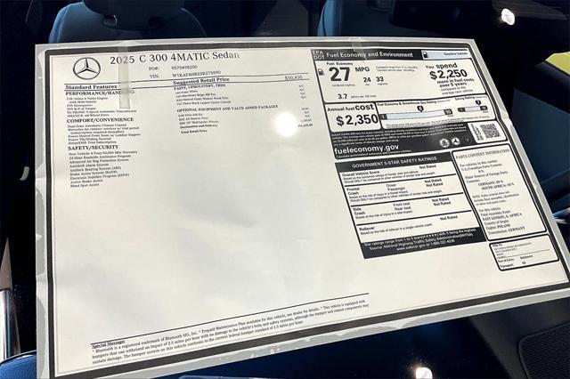 new 2025 Mercedes-Benz C-Class car, priced at $51,635