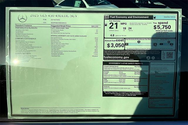 new 2025 Mercedes-Benz GLS 450 car, priced at $95,685