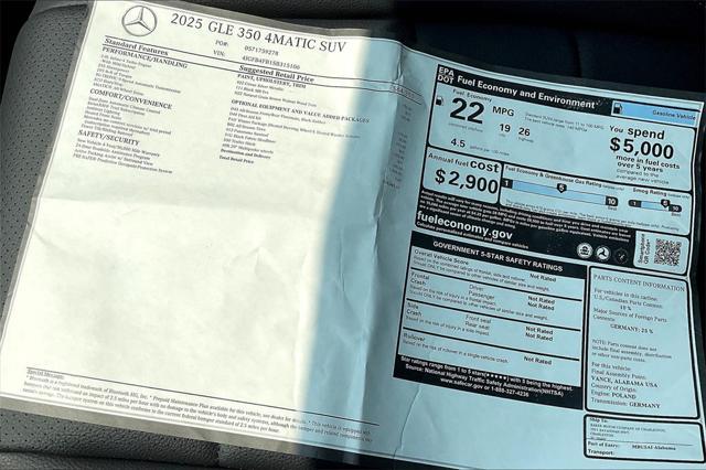 new 2025 Mercedes-Benz GLE 350 car, priced at $69,715