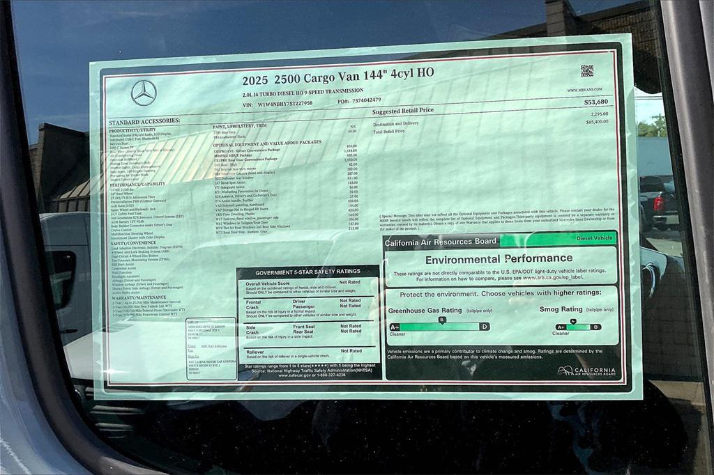 new 2025 Mercedes-Benz Sprinter 2500 car, priced at $65,400