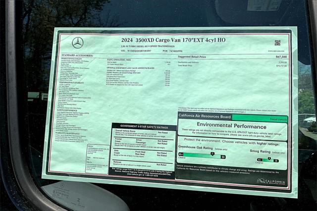new 2024 Mercedes-Benz Sprinter 3500XD car, priced at $76,737