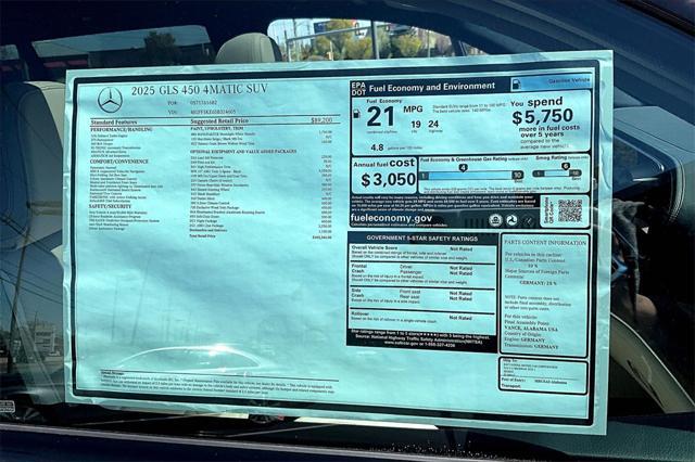 new 2025 Mercedes-Benz GLS 450 car, priced at $103,345