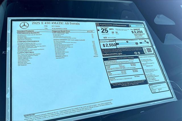 new 2025 Mercedes-Benz E-Class car, priced at $84,335