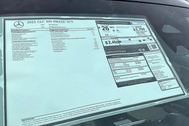 new 2025 Mercedes-Benz GLC 300 car, priced at $57,770