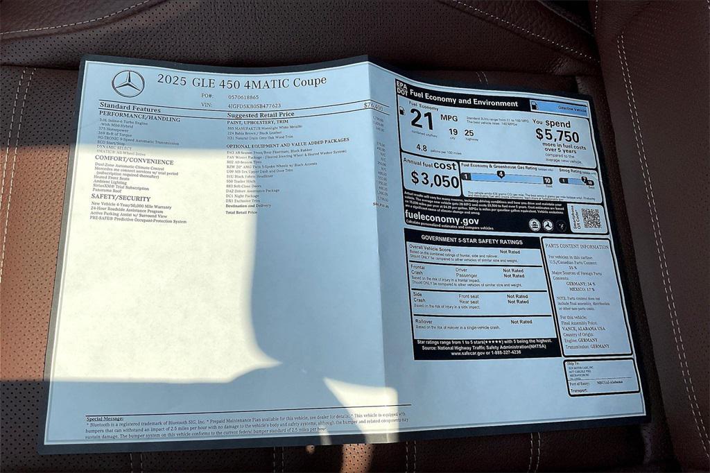 new 2025 Mercedes-Benz GLE 450 car, priced at $86,850