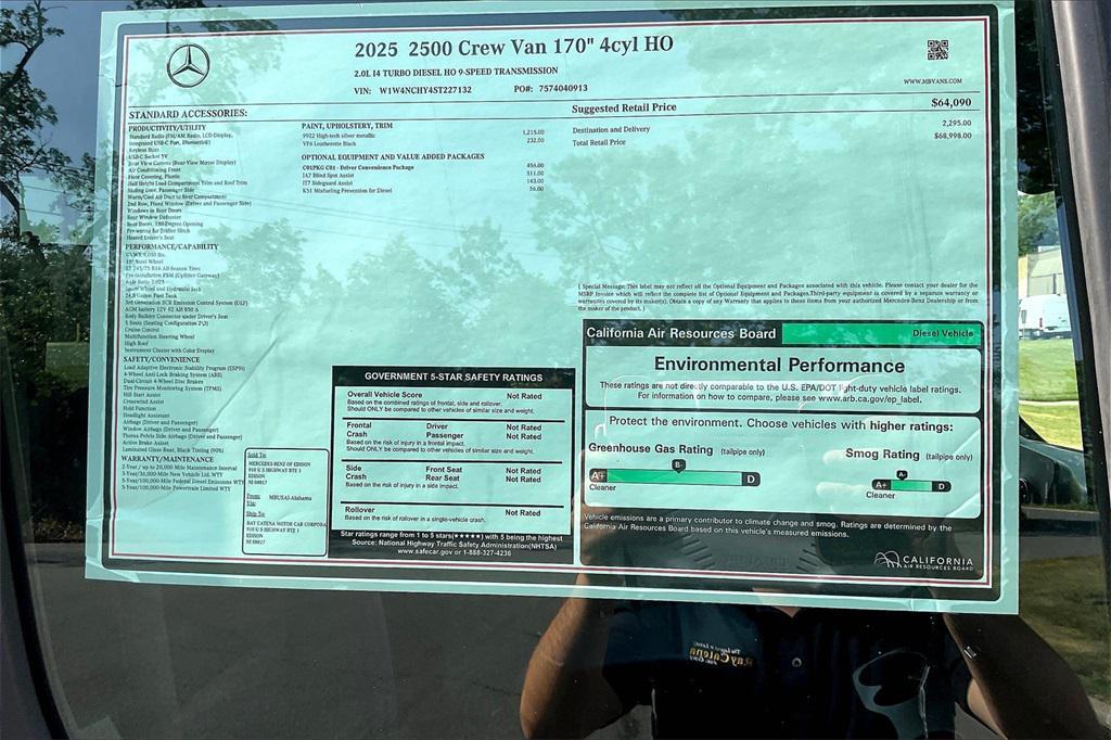 new 2025 Mercedes-Benz Sprinter 2500 car, priced at $68,998