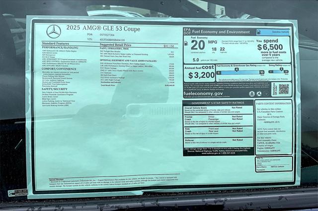new 2025 Mercedes-Benz AMG GLE 53 car, priced at $100,040