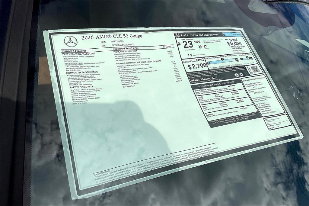 new 2026 Mercedes-Benz AMG CLE 53 car, priced at $88,910