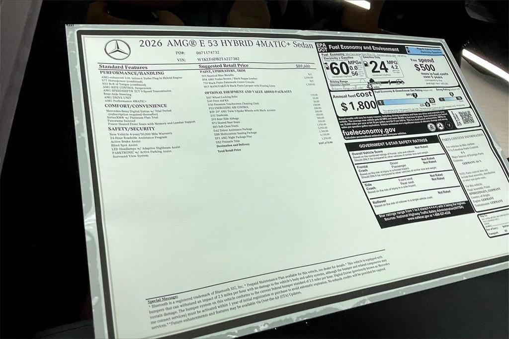 new 2026 Mercedes-Benz AMG E 53 car, priced at $107,675