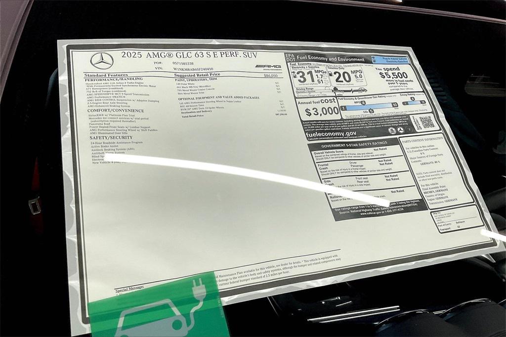 new 2025 Mercedes-Benz AMG GLC 63 car, priced at $87,200