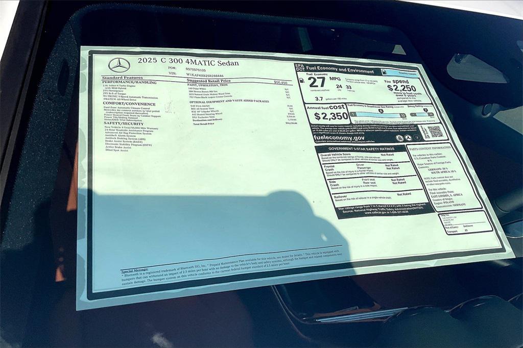 new 2025 Mercedes-Benz C-Class car, priced at $54,135