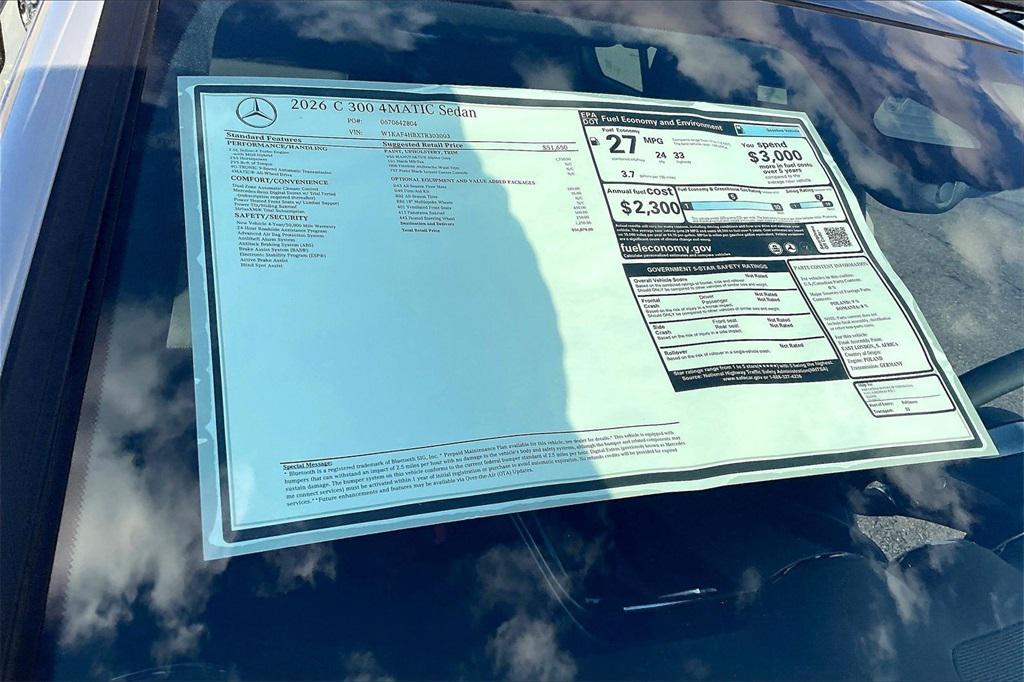 new 2026 Mercedes-Benz C-Class car, priced at $56,070