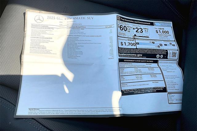new 2025 Mercedes-Benz GLE 450e car, priced at $86,195