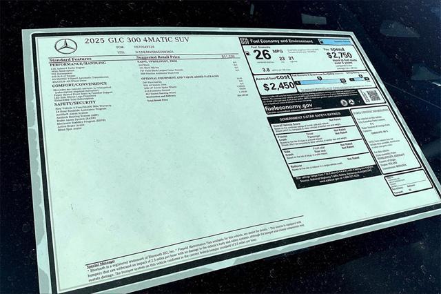 new 2025 Mercedes-Benz GLC 300 car, priced at $54,185
