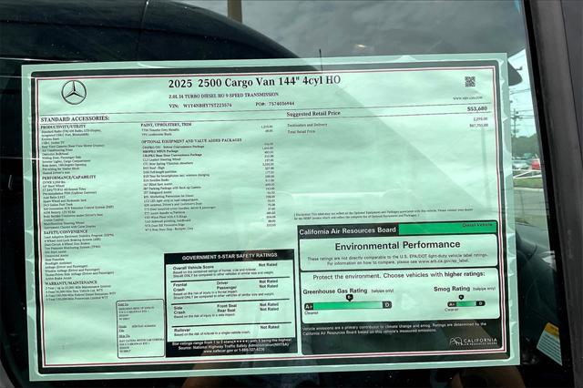 new 2025 Mercedes-Benz Sprinter 2500 car, priced at $67,701
