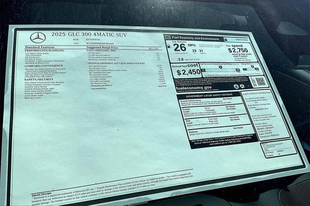 new 2025 Mercedes-Benz GLC 300 car, priced at $60,670