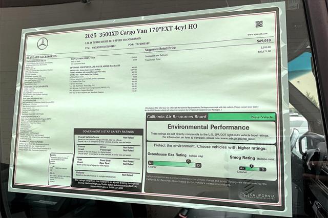 new 2025 Mercedes-Benz Sprinter 3500XD car, priced at $80,171