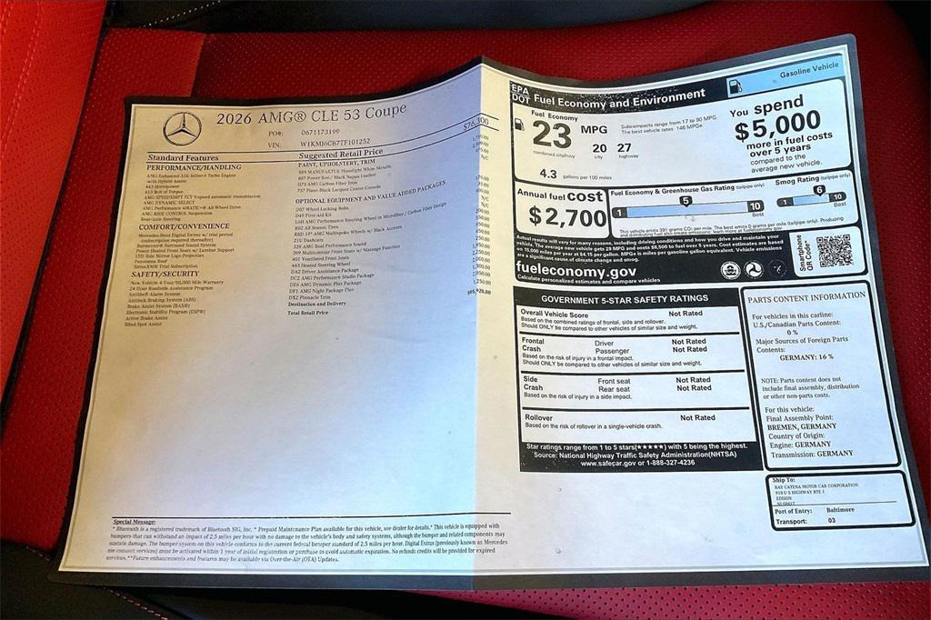 new 2026 Mercedes-Benz AMG CLE 53 car, priced at $95,920