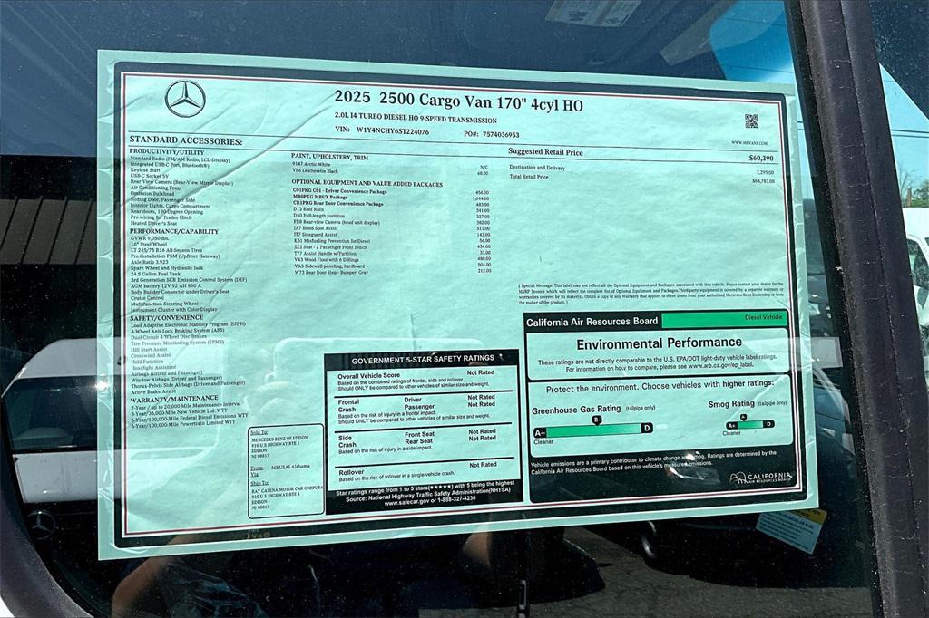 new 2025 Mercedes-Benz Sprinter 2500 car, priced at $68,783