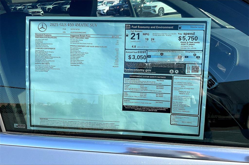 new 2025 Mercedes-Benz GLS 450 car, priced at $95,365