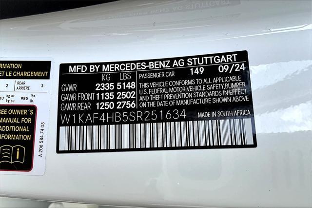 new 2025 Mercedes-Benz C-Class car, priced at $52,050