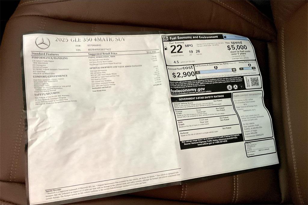 new 2025 Mercedes-Benz GLE 350 car, priced at $74,800